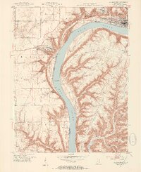 preview thumbnail of historical topo map of Jefferson County, IN in 1953