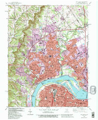 preview thumbnail of historical topo map of New Albany, IN in 1992