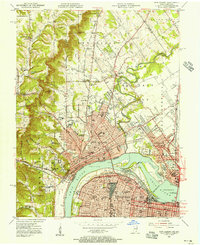 1955 Map of New Albany, IN, 1956 Print