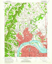 1960 Map of New Albany, IN, 1962 Print