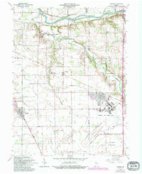 1963 Map of Onward, IN, 1994 Print