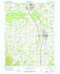 1960 Map of Scottsburg, IN, 1975 Print