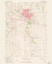 1962 Map of Aberdeen, IN, 1973 Print