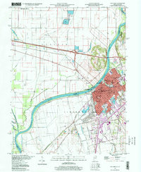 preview thumbnail of historical topo map of Vincennes, IN in 1998