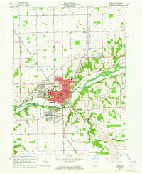 1963 Map of Wabash, IN, 1964 Print