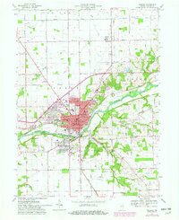 1963 Map of Wabash, IN, 1982 Print