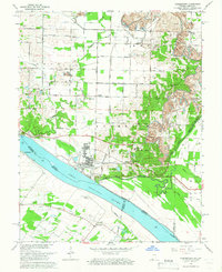 preview thumbnail of historical topo map of Warrick County, IN in 1964