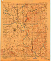 1901 Map of Muskogee County, OK, 1910 Print