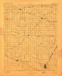 1897 Map of Caldwell, KS, 1910 Print