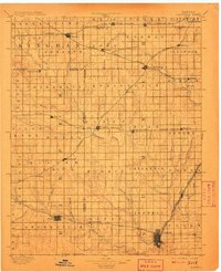 1897 Map of Caldwell, KS, 1908 Print
