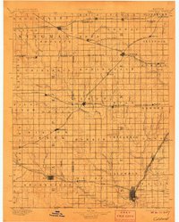 1897 Map of Caldwell, KS, 1906 Print