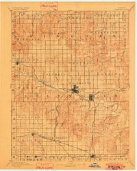 1894 Map of Ellsworth, KS, 1902 Print