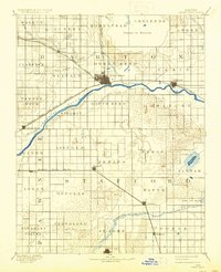 1893 Map of Great Bend, KS, 1937 Print