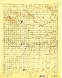 1896 Map of Ellis County, KS, 1906 Print