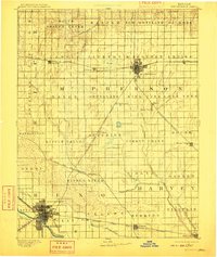 1893 Map of Hutchinson, 1910 Print