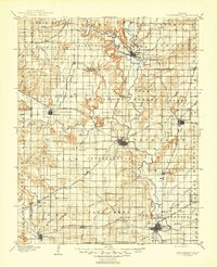 1905 Map of Montgomery County, KS, 1945 Print