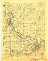 1894 Map of Leavenworth, KS, 1908 Print
