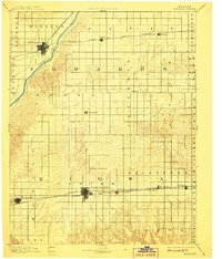 1894 Map of Kinsley, KS, 1908 Print