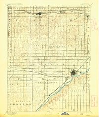 1891 Map of Larned, KS, 1913 Print