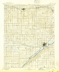 1891 Map of Rush County, KS, 1939 Print