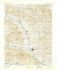 1892 Map of Mitchell County, KS, 1937 Print