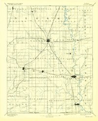 1893 Map of Labette County, KS, 1933 Print