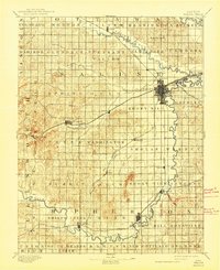 1892 Map of Ellsworth County, KS, 1943 Print