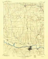 1894 Map of Topeka, KS, 1949 Print