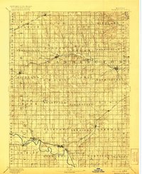 1893 Map of Agenda, KS, 1921 Print