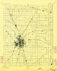 1894 Map of Wichita, KS, 1905 Print