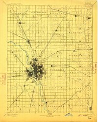 1894 Map of Wichita, KS, 1910 Print