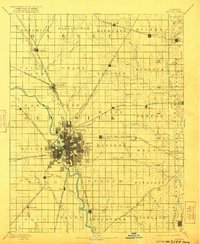 1894 Map of Wichita, KS, 1921 Print