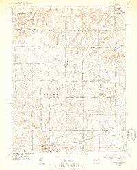1952 Map of Burlingame, KS, 1953 Print