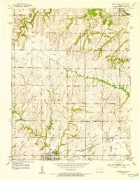 1952 Map of Burlingame, KS, 1953 Print