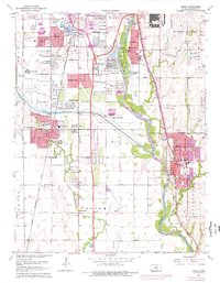 Download a high-resolution, GPS-compatible USGS topo map for Derby, KS (1976 edition)
