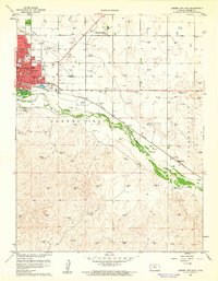 1960 Map of Garden City, KS, 1961 Print