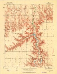 1939 Map of Logan County, KS, 1958 Print