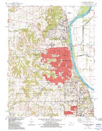 Download a high-resolution, GPS-compatible USGS topo map for Leavenworth, KS (1984 edition)
