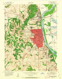 Download a high-resolution, GPS-compatible USGS topo map for Leavenworth, KS (1951 edition)
