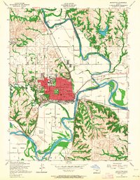 preview thumbnail of historical topo map of Manhattan, KS in 1955