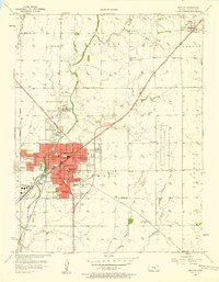 1957 Map of Newton, KS, 1958 Print