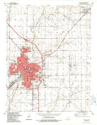 preview thumbnail of historical topo map of Newton, KS in 1989