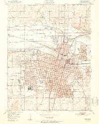 preview thumbnail of historical topo map of Topeka, KS in 1951