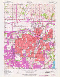 1950 Map of Topeka, KS, 1976 Print