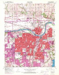 1950 Map of Topeka, KS, 1971 Print