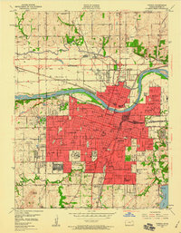1950 Map of Topeka, KS, 1960 Print