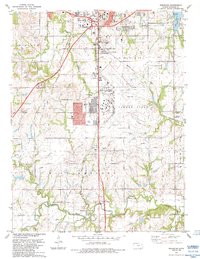 Download a high-resolution, GPS-compatible USGS topo map for Wakarusa, KS (1984 edition)