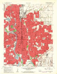 Download a high-resolution, GPS-compatible USGS topo map for Wichita East, KS (1961 edition)