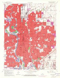Download a high-resolution, GPS-compatible USGS topo map for Wichita East, KS (1971 edition)