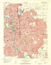Download a high-resolution, GPS-compatible USGS topo map for Wichita East, KS (1957 edition)
